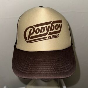 Ponyboy Slings Cobra Brand brown‎ & tan snapback trucker hat